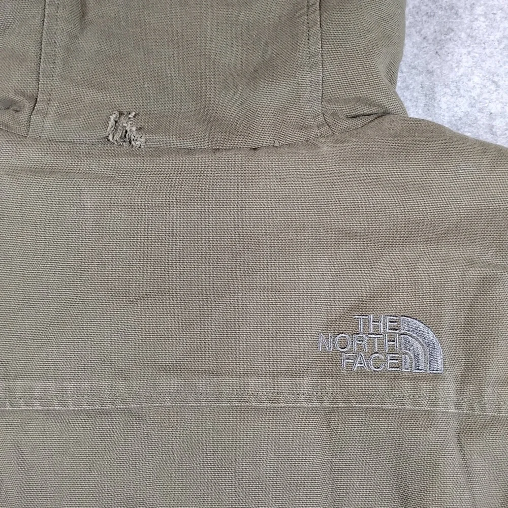 The North Face Mens Brown Cotton Canvas Sherpa Lined Hooded Workwear Jacket L